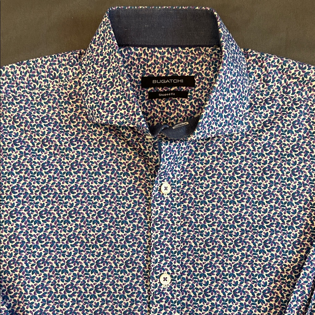 Bugatchi Men's Navy And White Floral Shirt